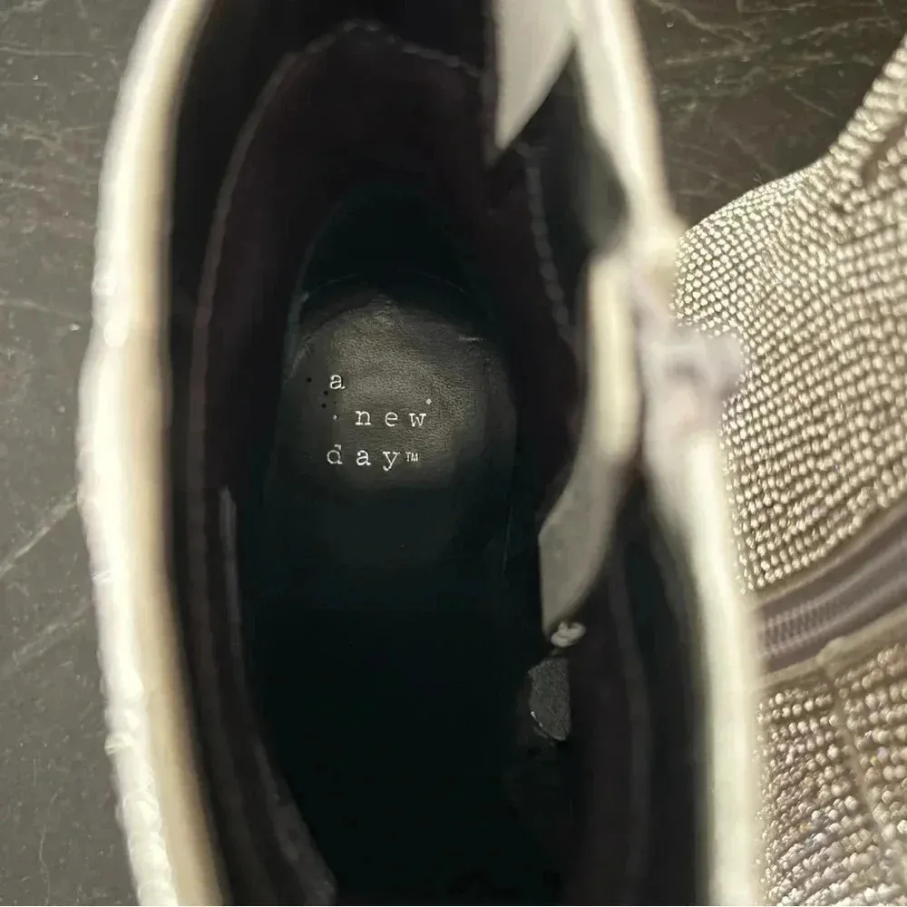 Cailin Rhinestone Ankle Boots - A New Day - Silver Sparkly | Women’s size 7 - Image 11