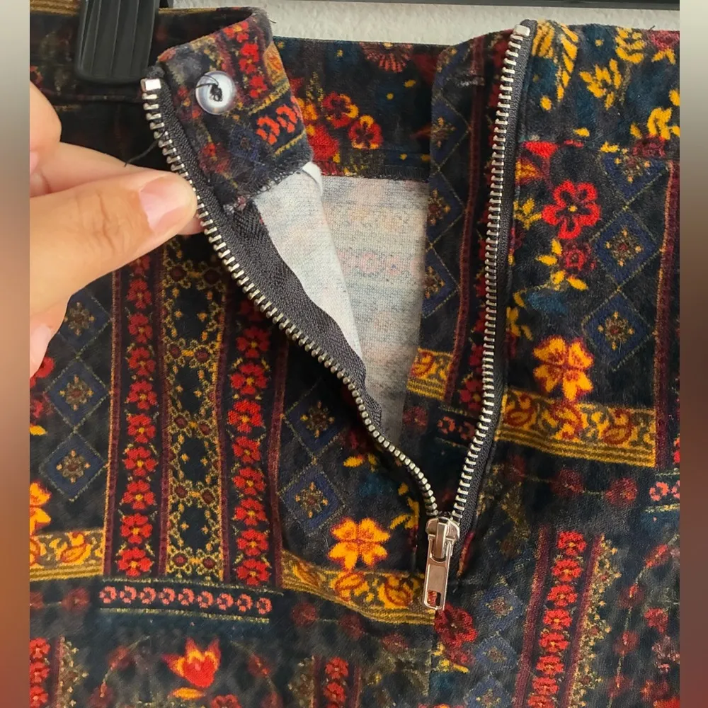 H&M Coachella Womens Patterned Velvet Mini Skirt Boho Festival Bohemian 6 - Image 10