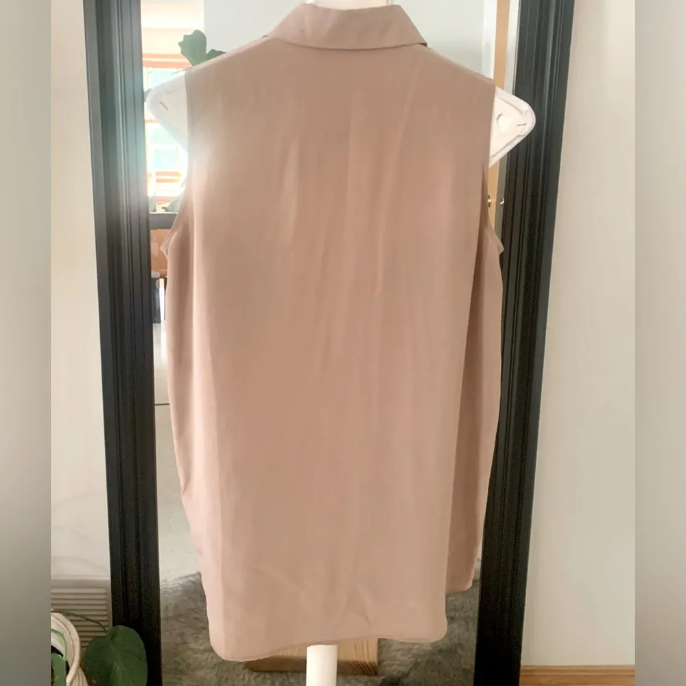 EQUIPMENT Femme Sheer Taupe Sleeveless Top - Image 4