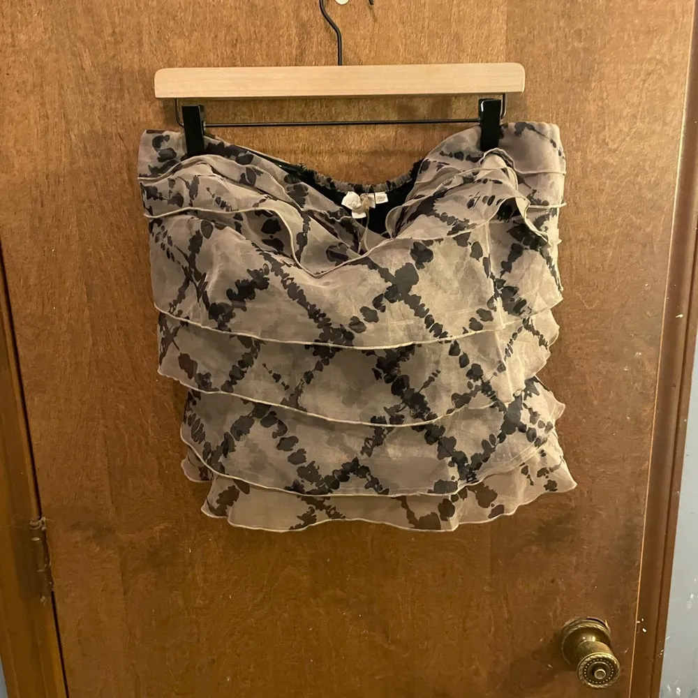 Anthropologie Let Me Be Ruffle Tiered Tube Top XL - Image 2