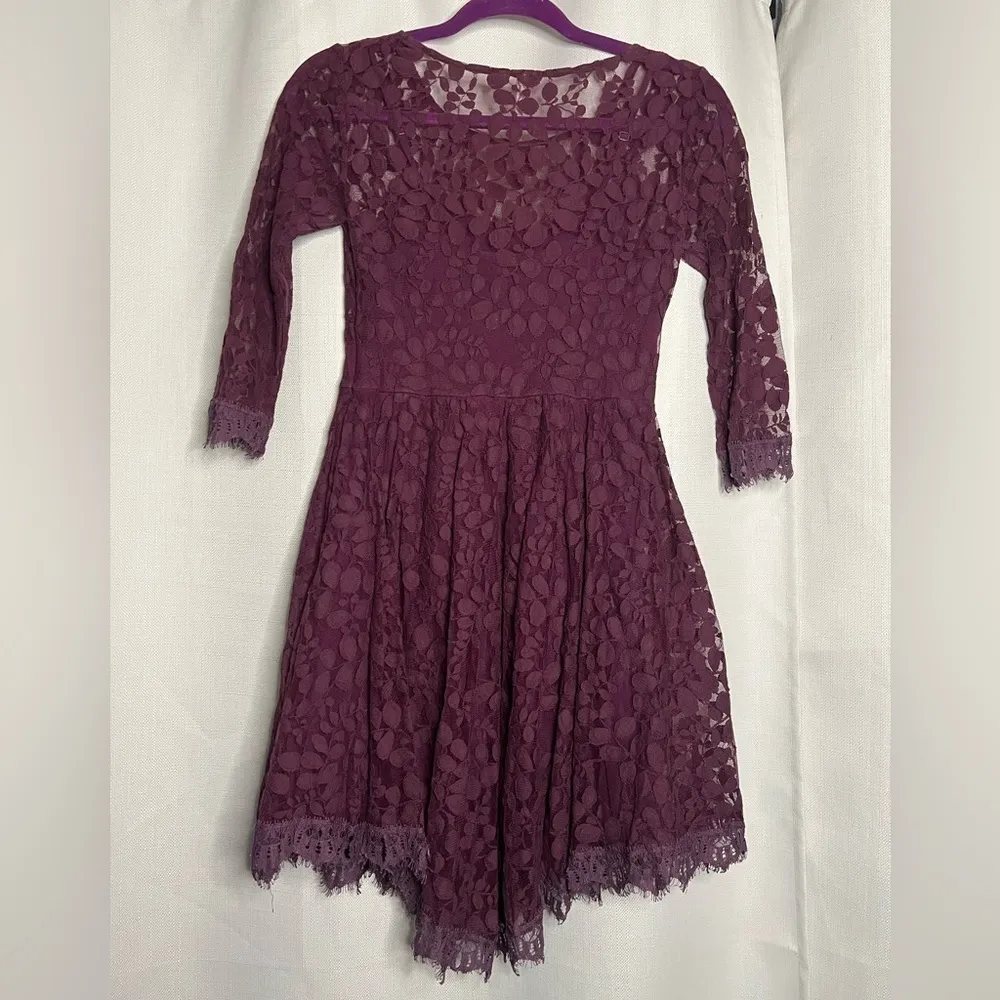 Free People Purple Floral Mesh Lace Dress ASO Taylor Swift 0 - Image 2