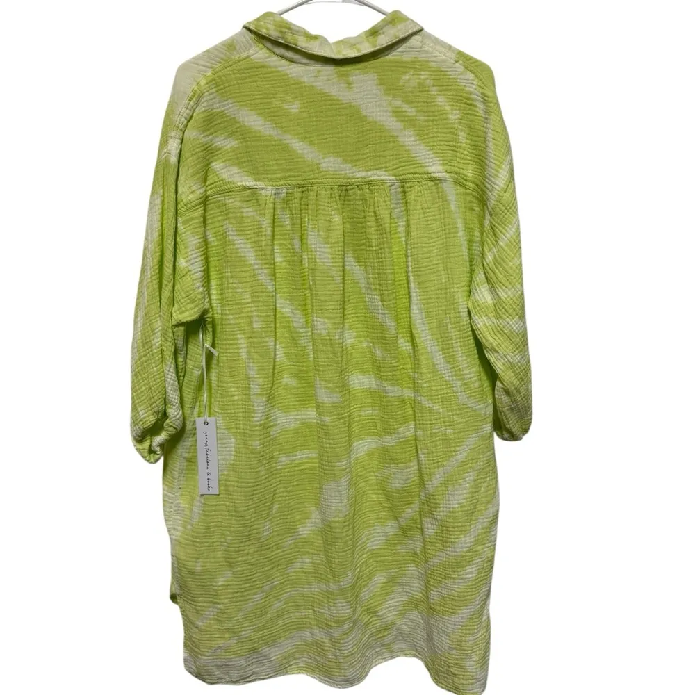Young Fabulous and Broke YFB Tie Dye 100% Cotton Sand Dollar Shirt Dress Small - Image 4