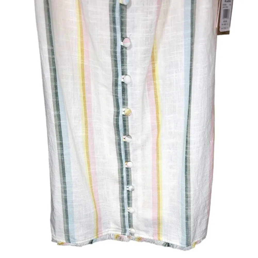NWT Billabong x The Salty Blonde Sunny Stripes Mini Dress in Off White Combo - Image 22