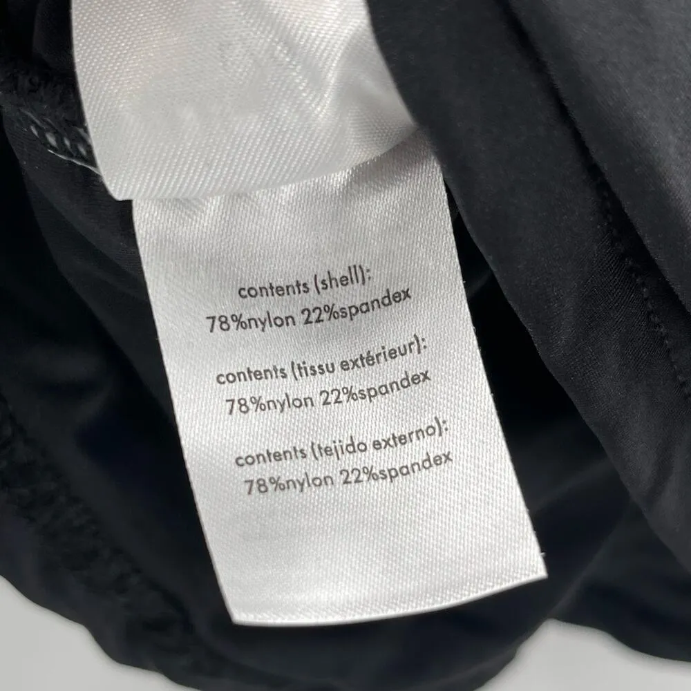 RACHEL PARCELL Top Size Large Ruched Fitted Mockneck Long Sleeve Black Spandex - Image 12