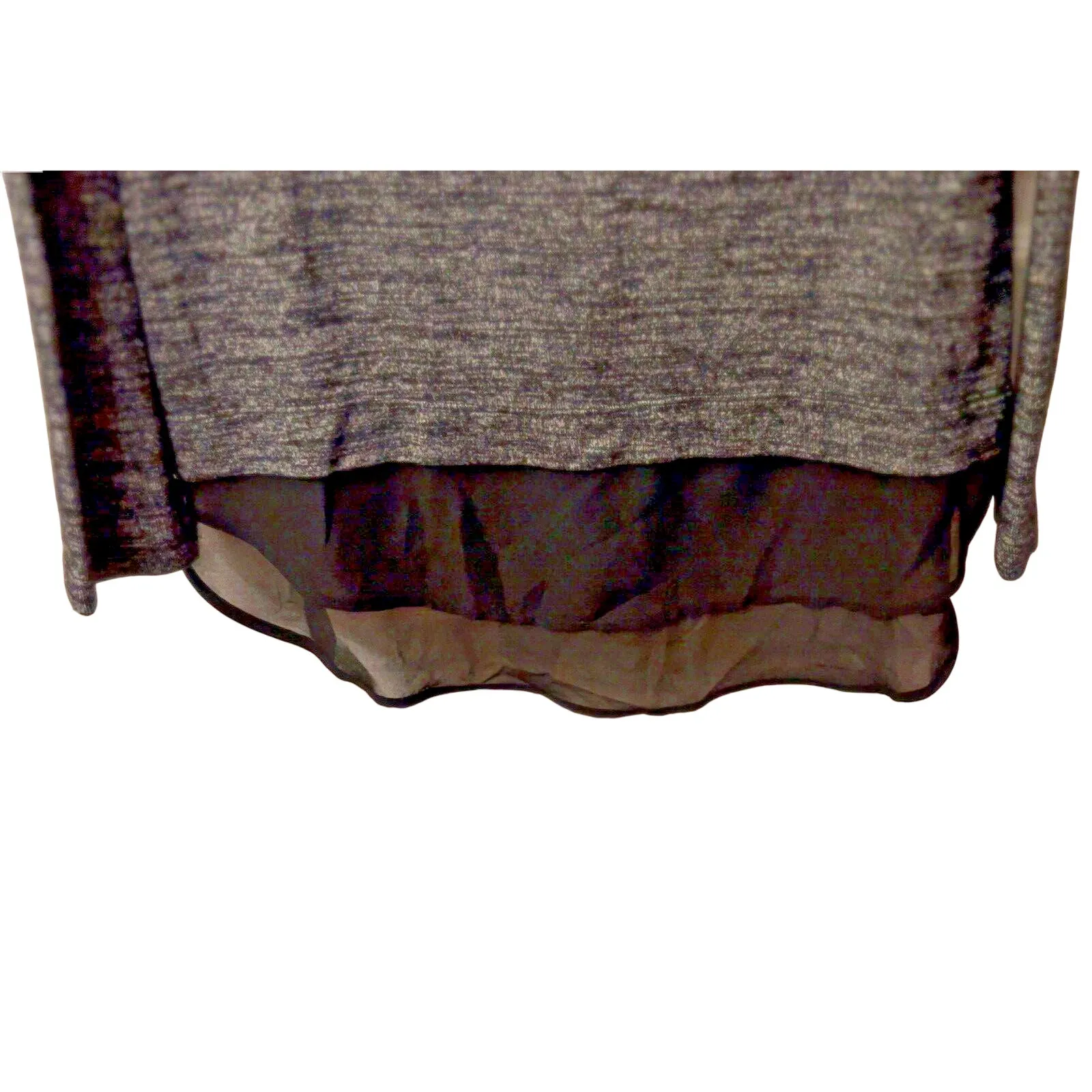 Cato Knit Top Sm Black/Gray High Low Slit Back Layered Lining Preppy Lining - Image 5