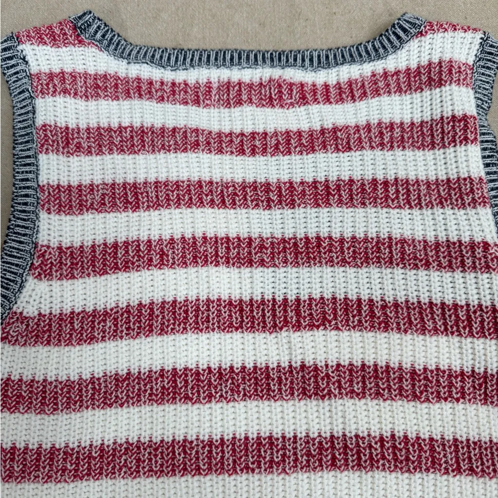 Lucky Brand Women's American Flag Knit Sweater Tank Top Size S - Image 6