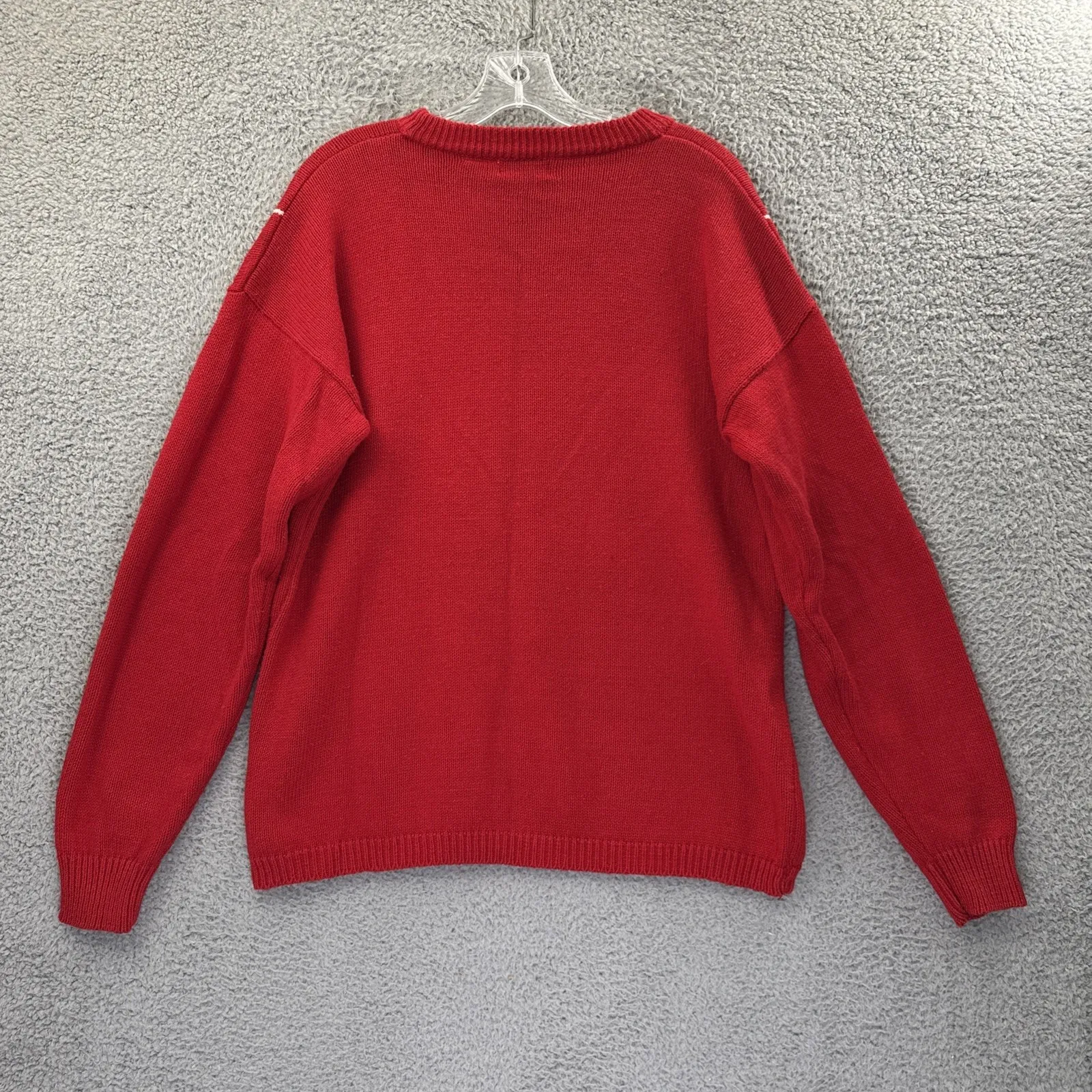 Vintage Lucia Knit Sweater 90s Retro Folk Motif Grandmacore Cottage Women's XL Red - Image 2
