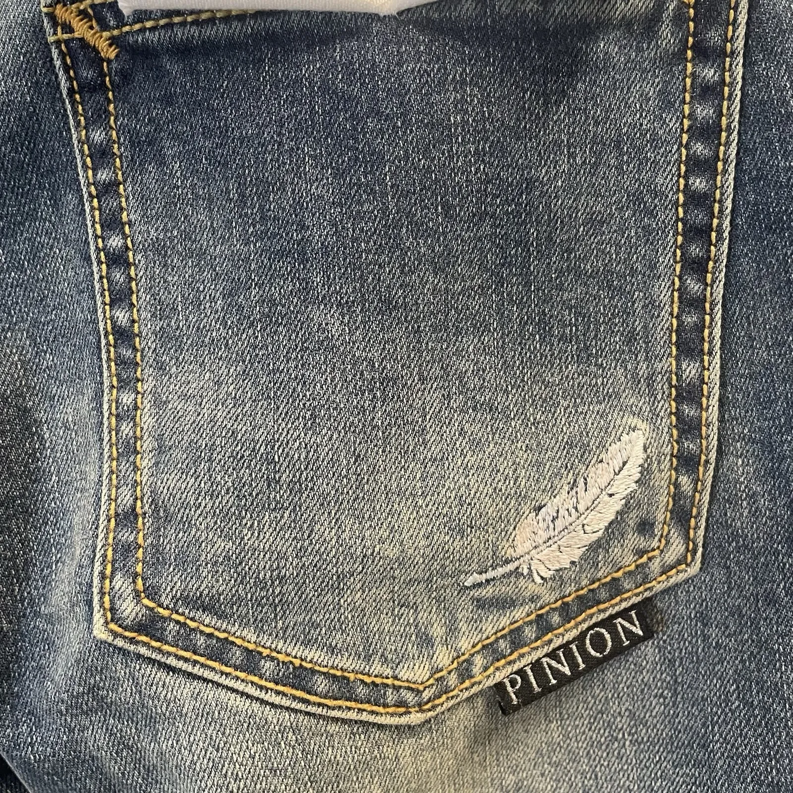 NEW Pinion Denim Jeans Japanese Selvedge 31 x 29 Button Fly New With Tag LOGO Blue - Image 12