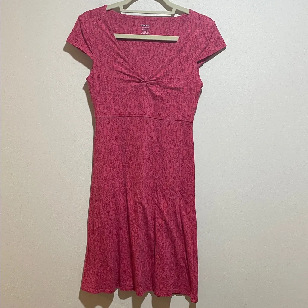 Toad & Co Rosemarie Dress Pink Sorbet Tapestry Print Pattern Outdoor Size XS - Image 2