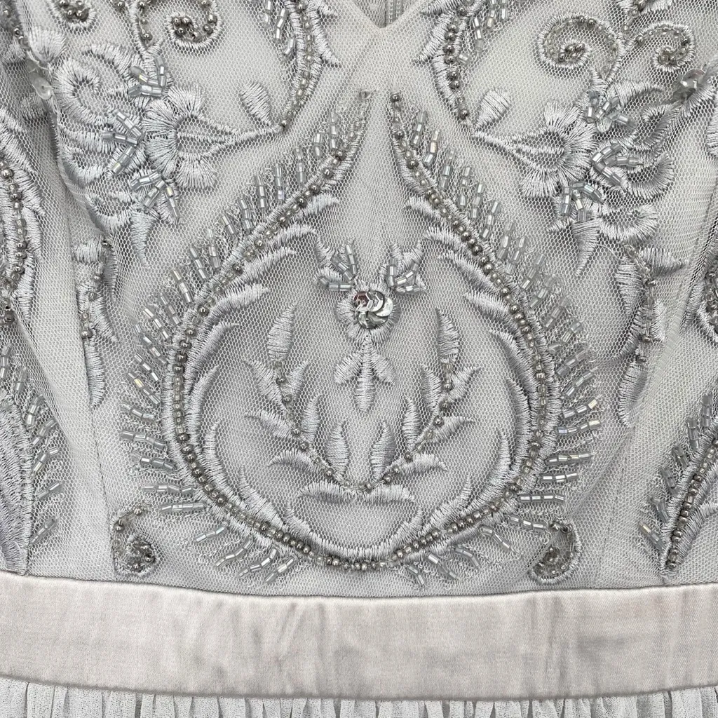 Anthropologie BHLDN Maricela Dress Beaded Chiffon Evening Formal - Image 10