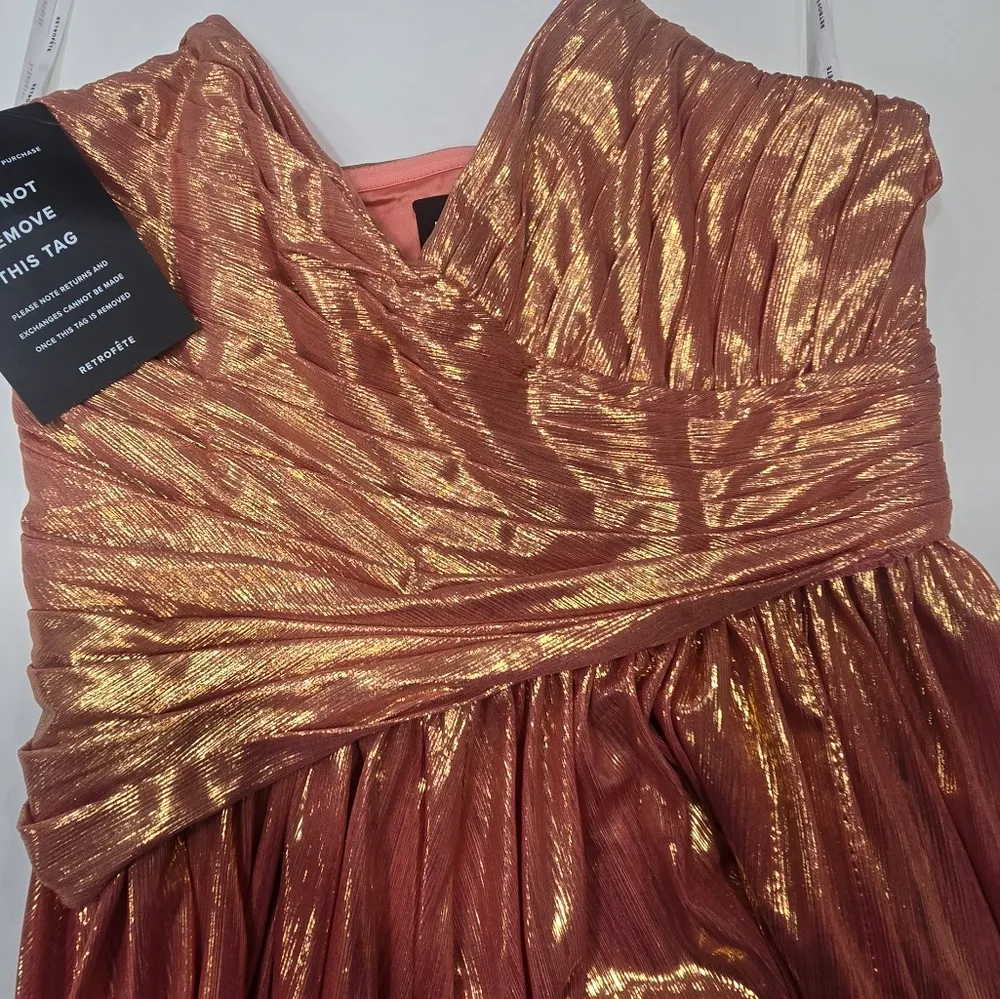 Retrofete Waldorf Dress in Apricot Orange - Image 9