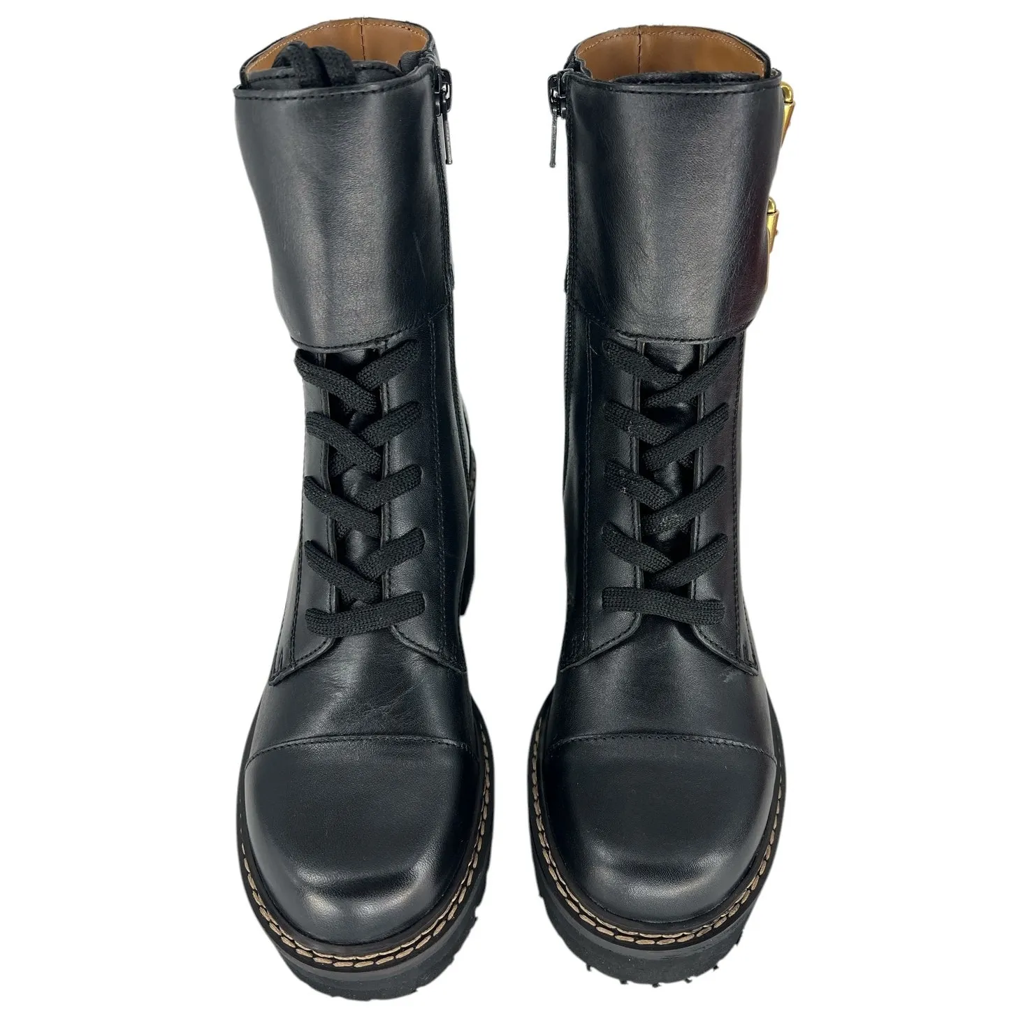 See by Chloe Black Leather Mallory Buckle Boots - Image 8