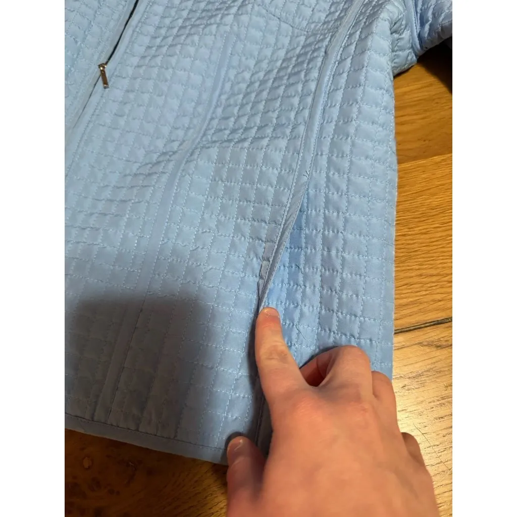 Marisa Christina Women Jacket Quilted Shell Size Large Lightweight Full Zip READ Blue - Image 8