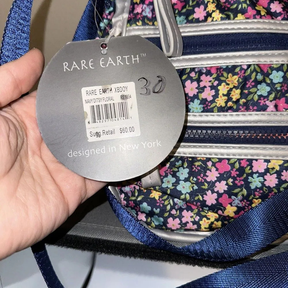 Vintage Rare Earth Stone Mountain Handbag Purse/ XBody/flower Blue Silver/NEW - Image 5