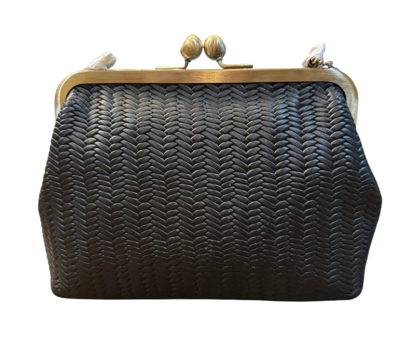 Anna by Anuschka Clutch Crossbody Handbag Kiss-Lock Closure Black Heritage - Image 1