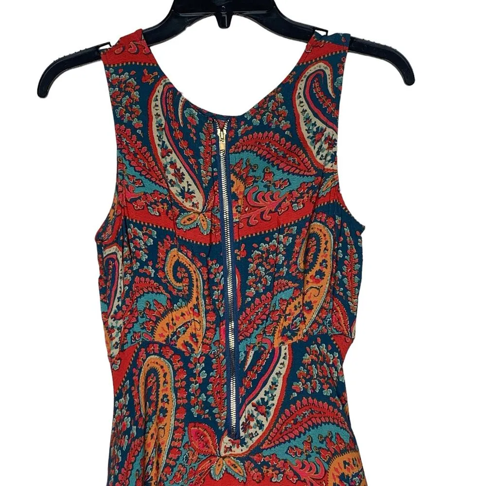 Free People Paisley Dress Dancing Pretty Paisley Sleeveless Tank Size 0 Hippie - Image 6