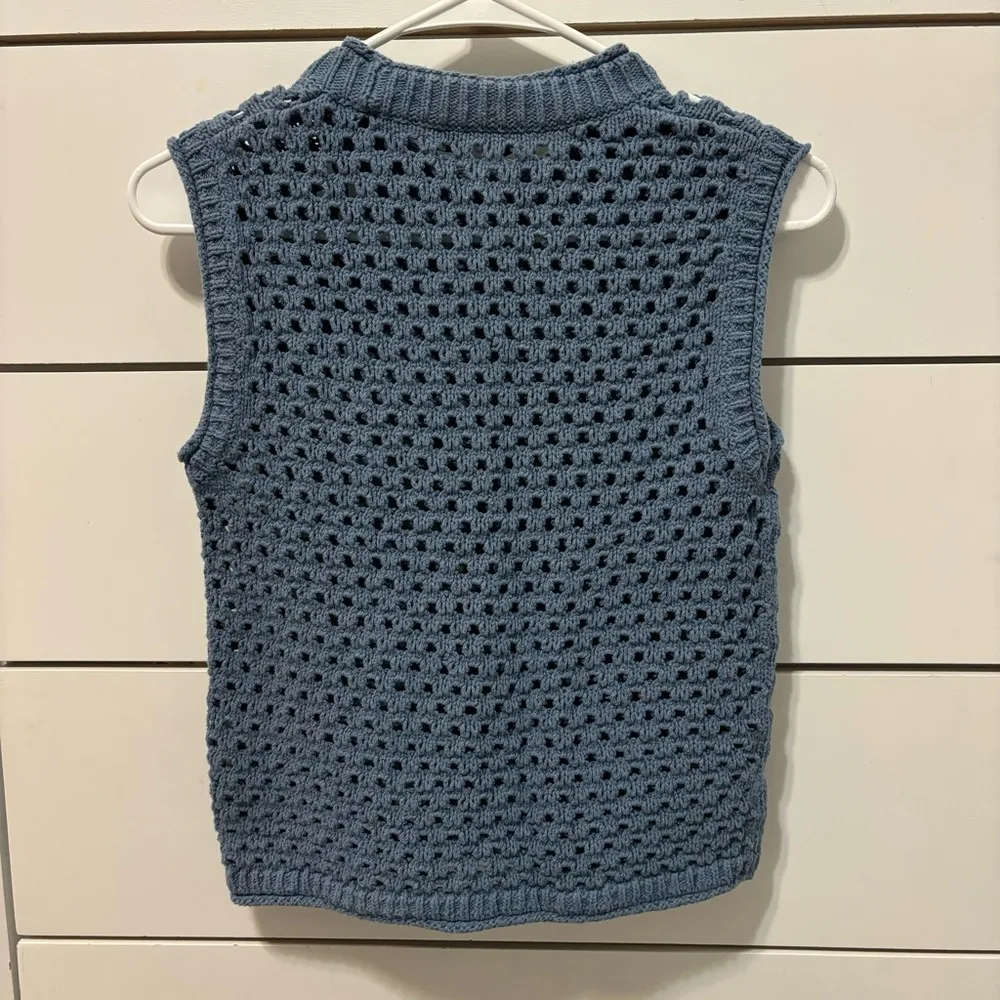 Madewell Open-Stitch Crop Sweater Vest - Image 3