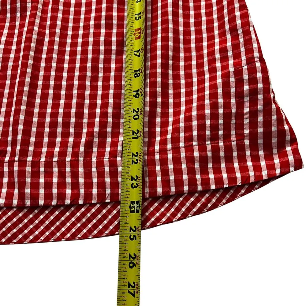 Multiples Red Checked Shirt Women Top Size Small | 60-4 - Image 5