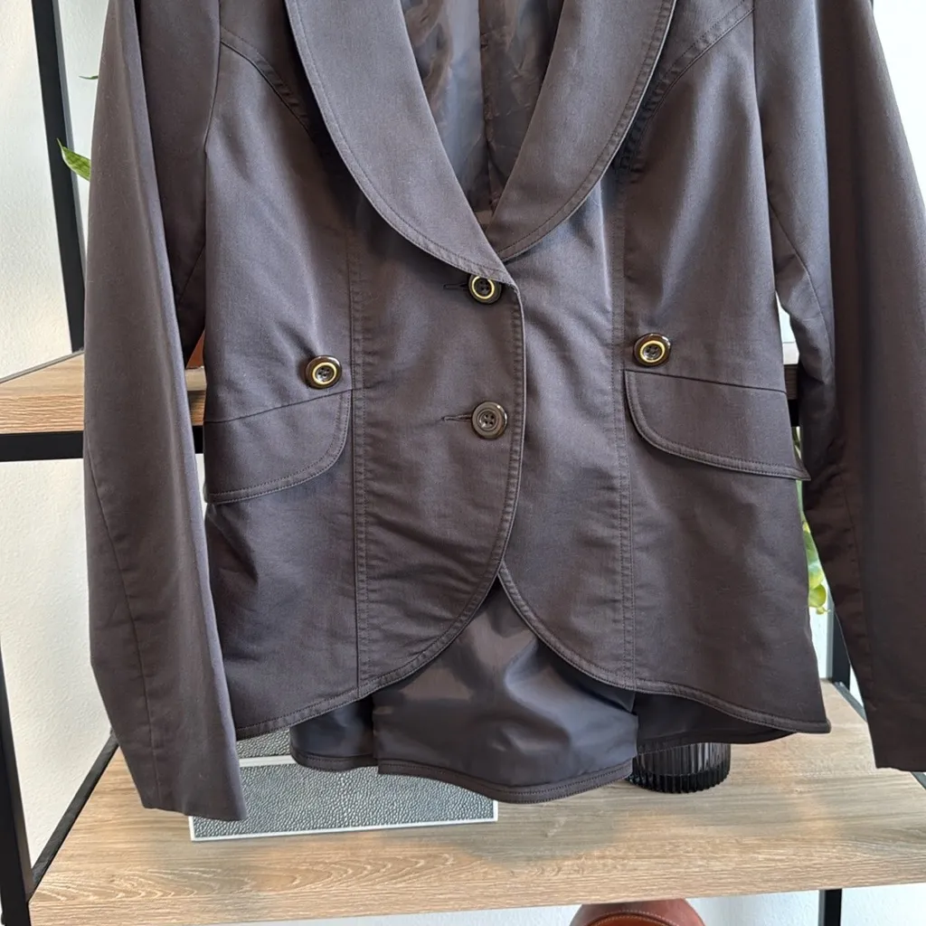 CAbi "Work It" Graphite 2 Button Career Woven Blazer Jacket #769, 6 - Image 4