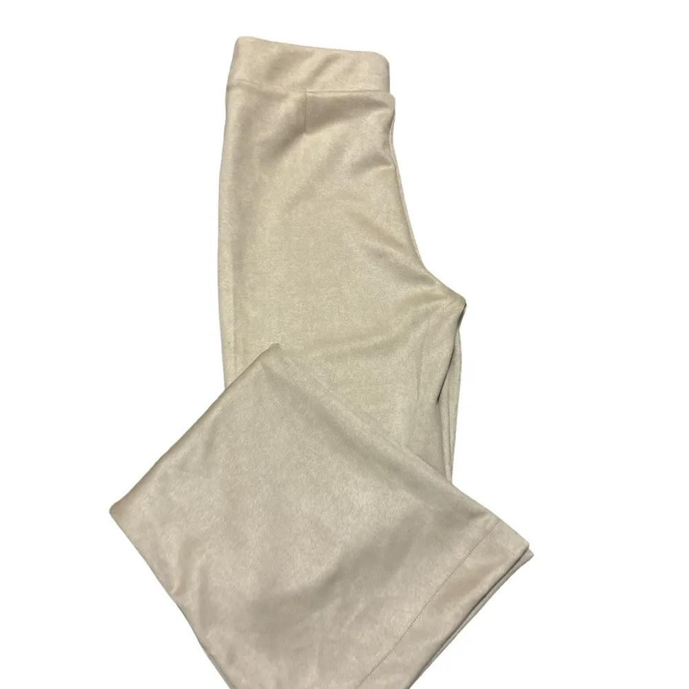 BBJ Los Angeles Suede High Rise Flare Pants Size M Color Bone Size M - Image 3