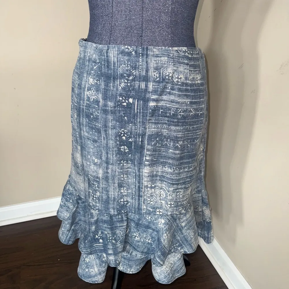 Lauren Ralph Lauren Jeans Co Vtg Linen Blend Ruffle Skirt Women’s 2 - Image 6