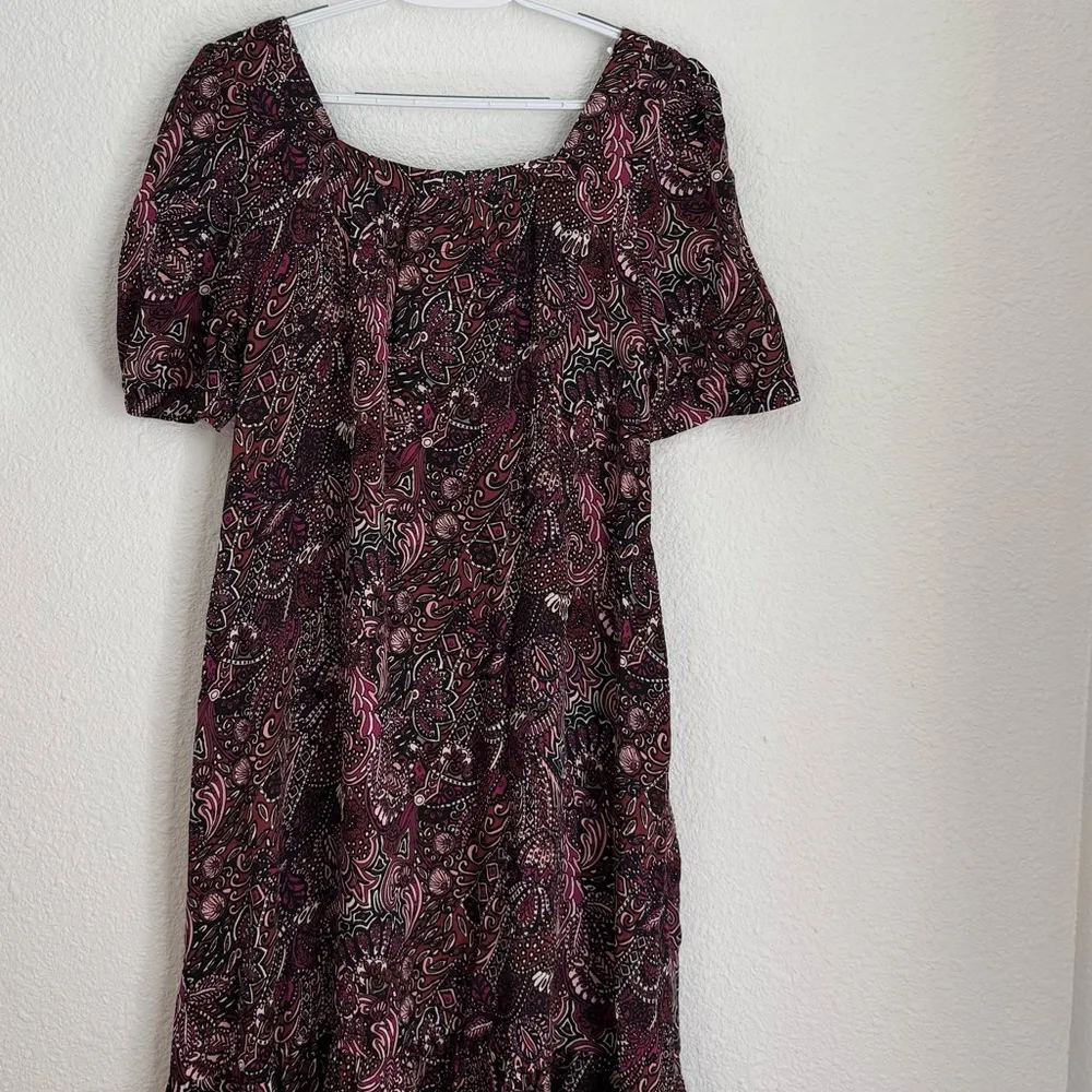 Anthropologie Maeve Lisabetta Maxi Dress Paisley Print Purple Wine Size S - Image 9