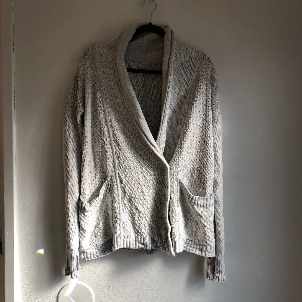 Lululemon cardigan oversized small post practice heathered oatmeal - Image 3