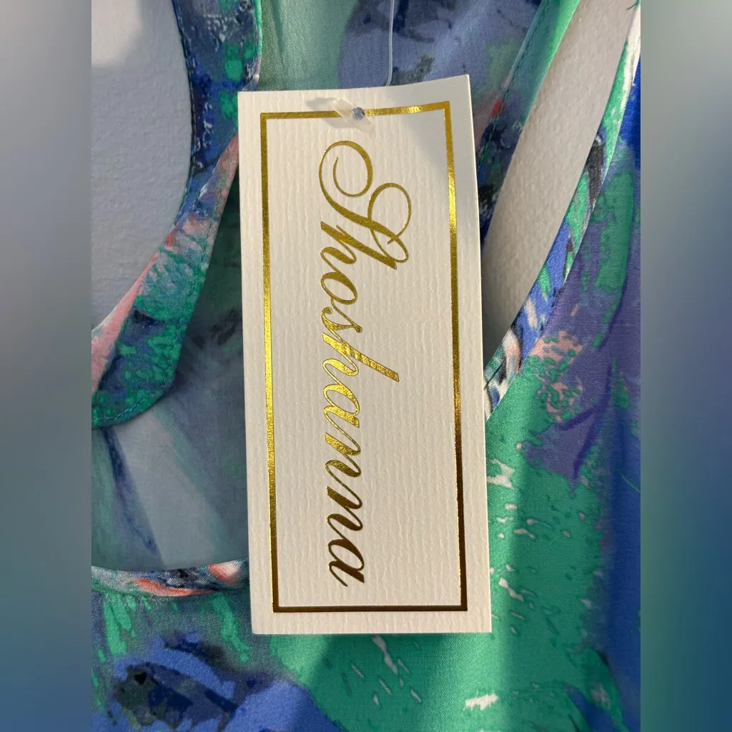 NWT Shoshanna Floral Blouse Tank 💯 Silk Office Vacation Layer Preppy Travel - Image 4