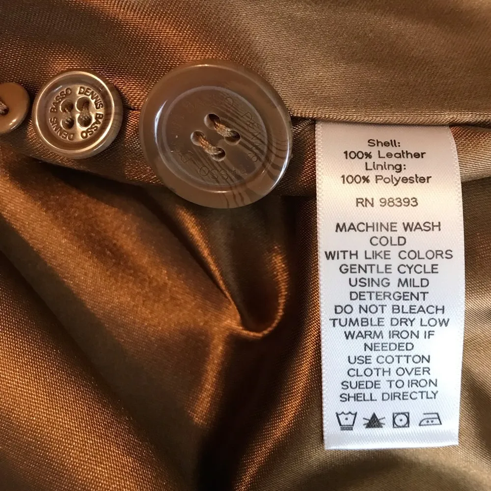 Dennis by Dennis Basso genuine leather jacket blazer Women’s size medium brown - Image 12