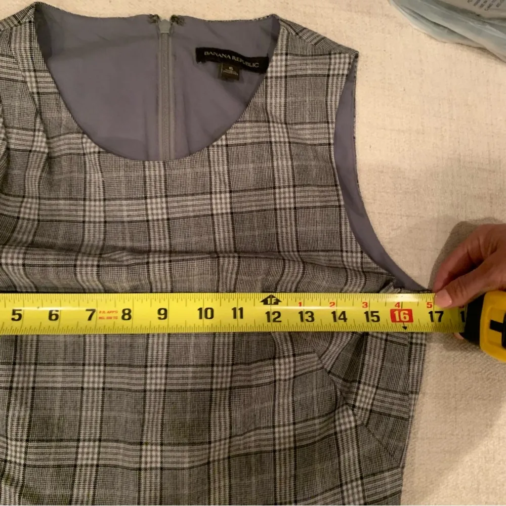 Banana Republic Gray Plaid “school Girl” Career Dress Size 6 Tulip Skirt - Image 8