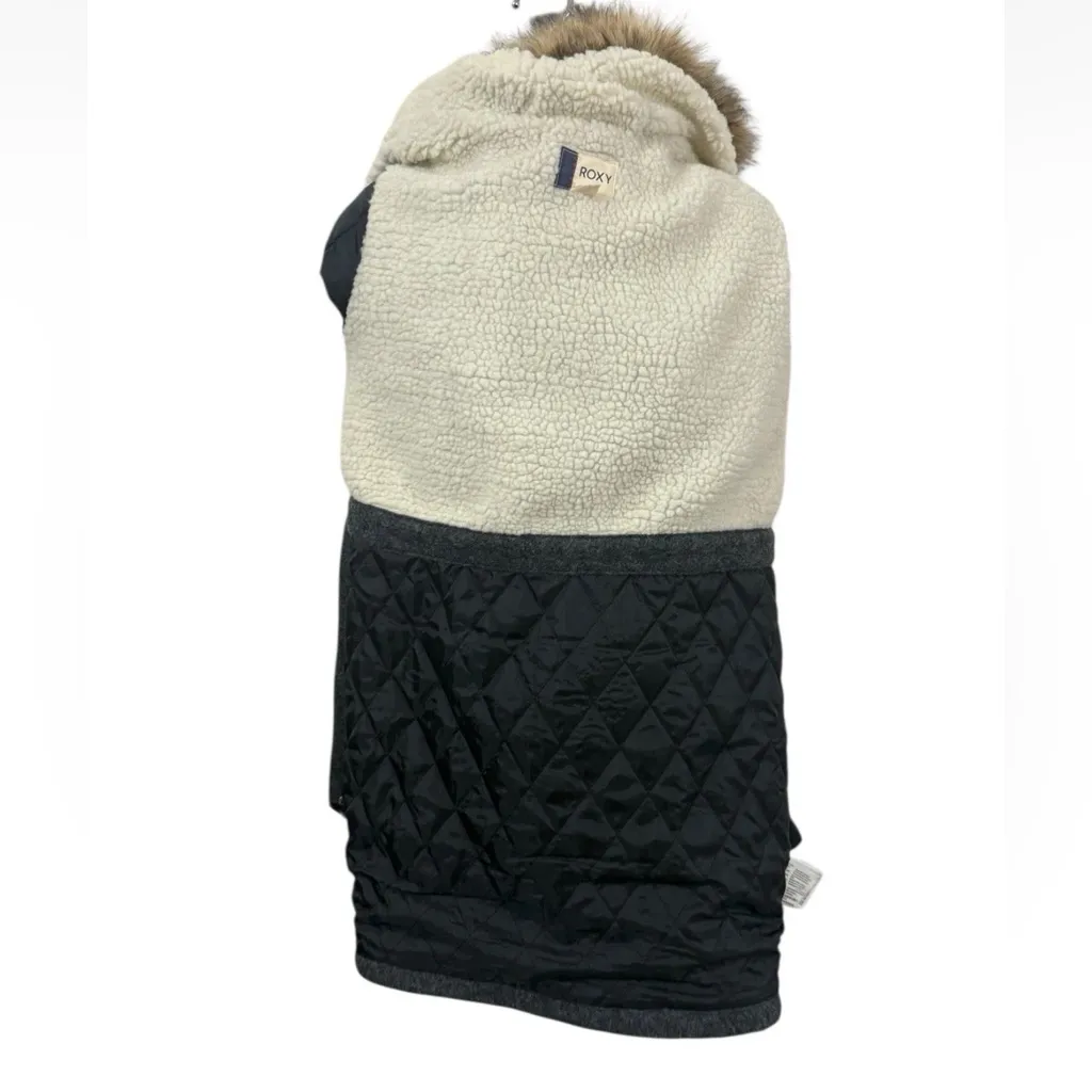 Roxy Womens Size Small Winter Coat Wool Blend With Hood Blue - Image 9