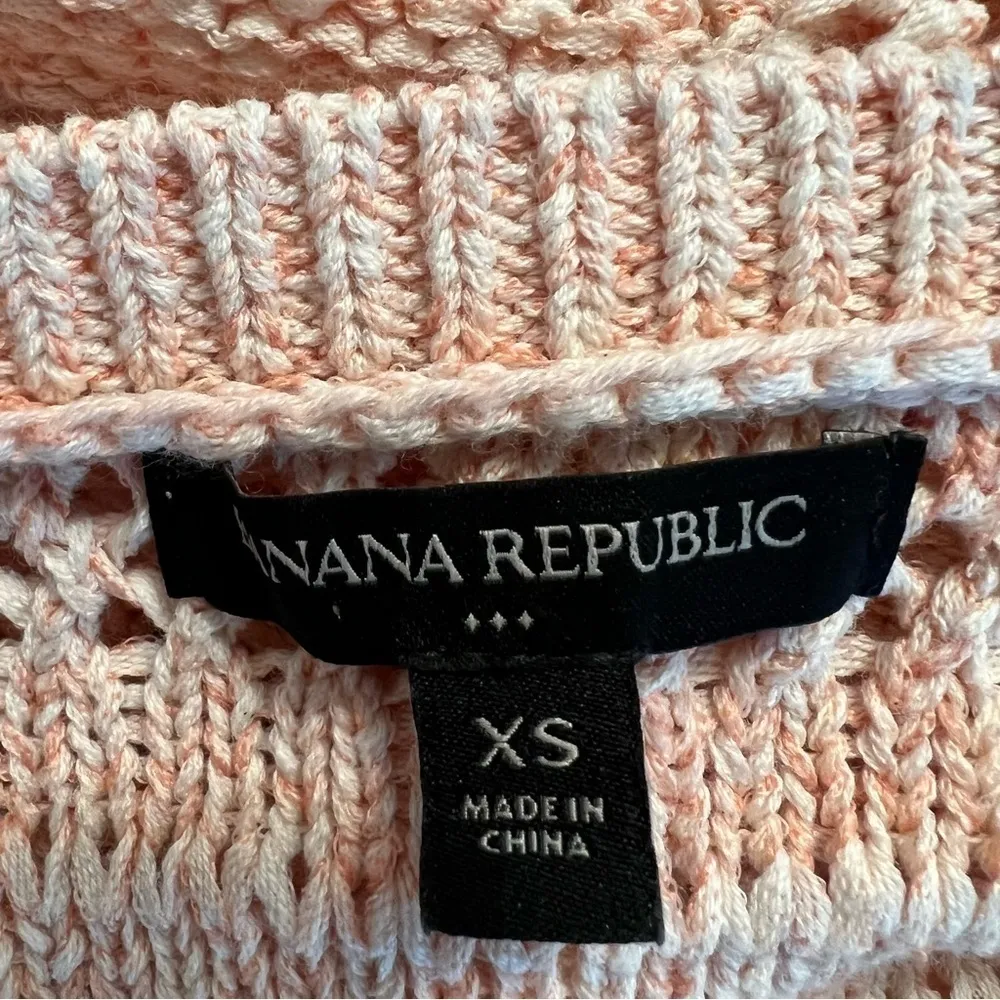 Banana Republic Factory Sweater Open Crochet Knit Sleeveless Peach Tank Top XS - Image 8
