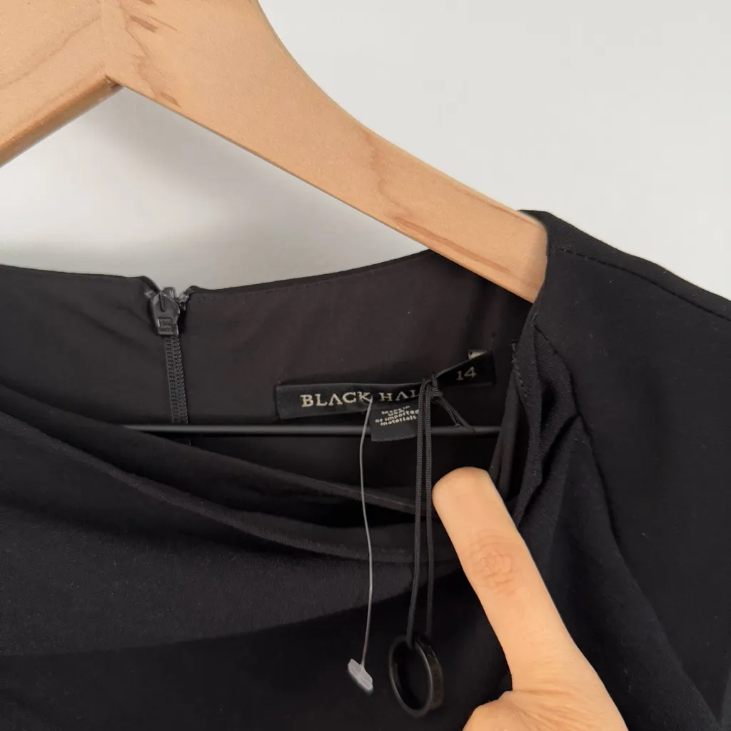 Black Halo 14 NWOT Enola Side Drape Sleeveless Jumpsuit Minimal Elegant Classy - Image 4