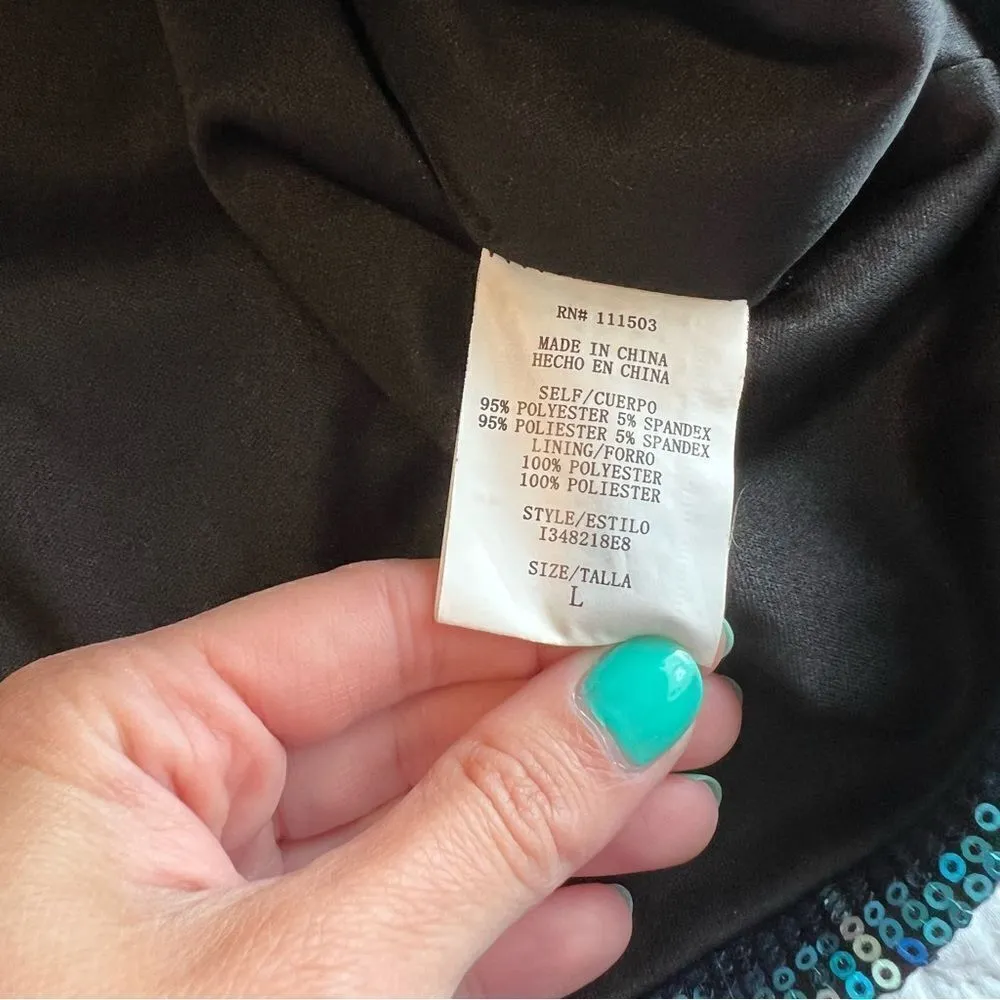 ✨ AUW Women’s Silver Blue Sequin One Shoulder Mini Dress - Image 11