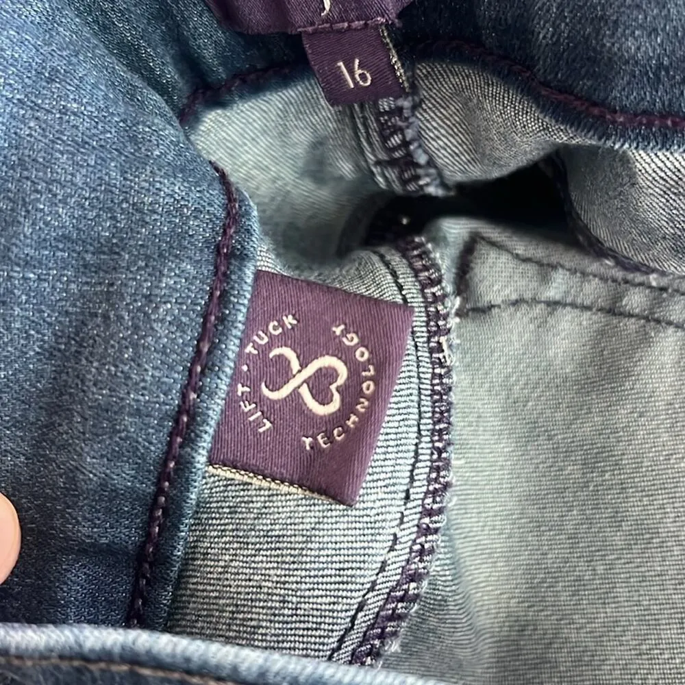 Not Your Daughters Jeans Women 16 Lift Tuck Tech Plus Size Straight Dark USA - Image 9