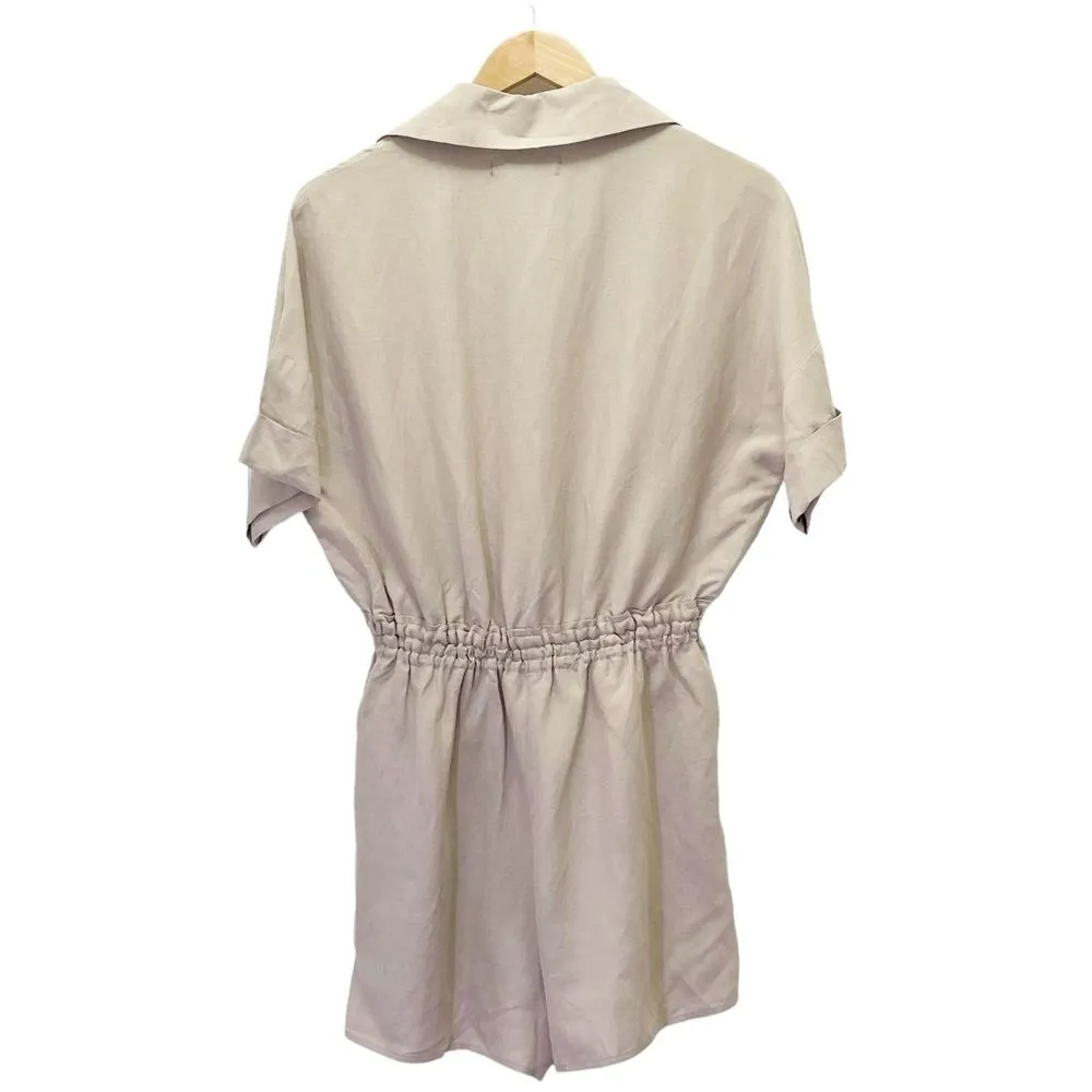 NWT Blank NYC Linen Blend Shorts Romper One Piece in Nude Beach Tan Size XS NEW - Image 3