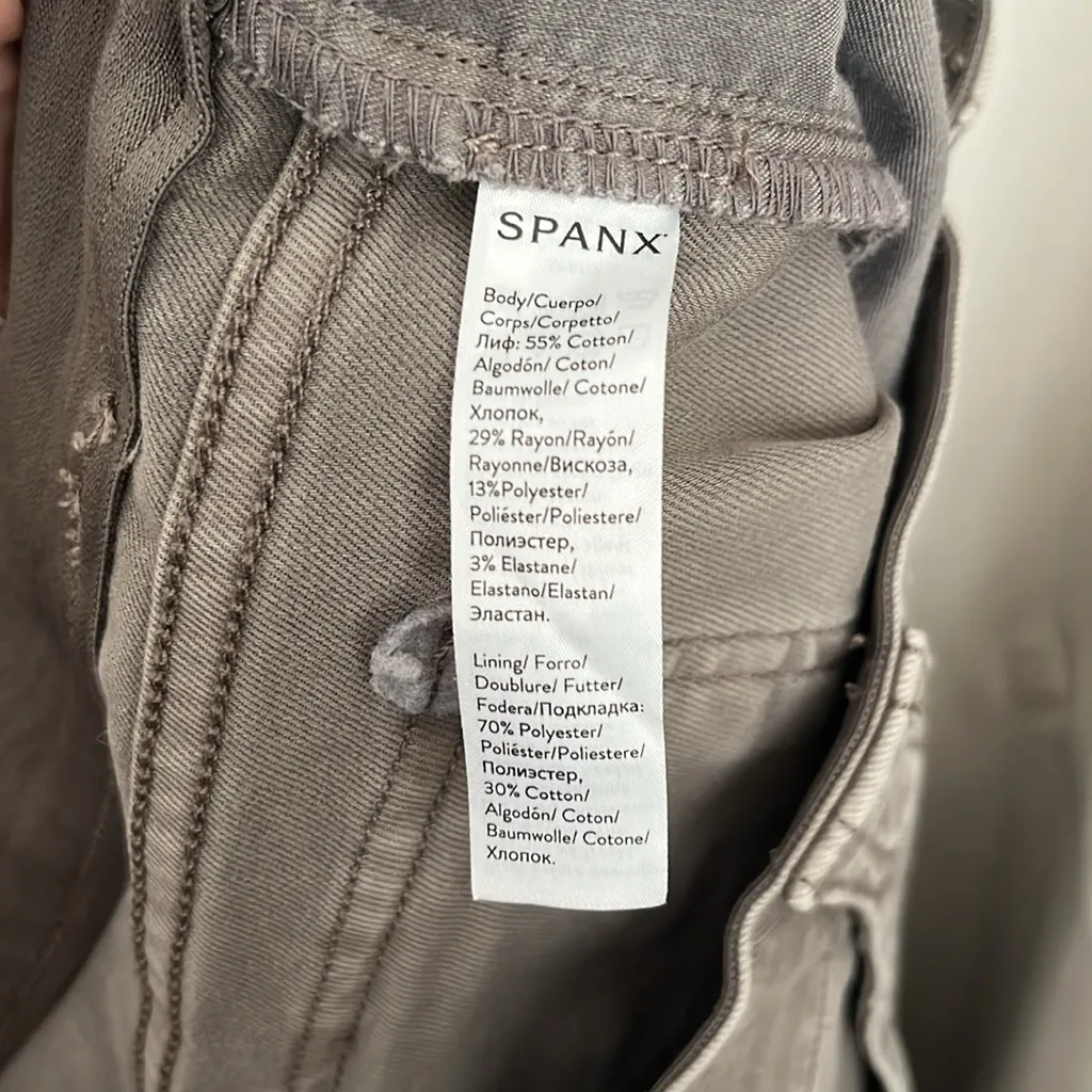 SPANX Stretch Twill Cargo Ankle Pants Soft Sage Green Size XL - Image 4