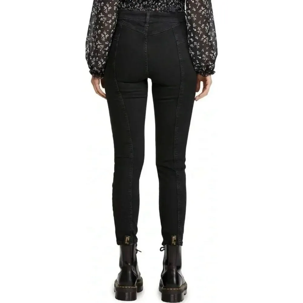 ✨Free People We the Free True Black Riley Seamed Skinny Sz 28 Jeans✨ - Image 3