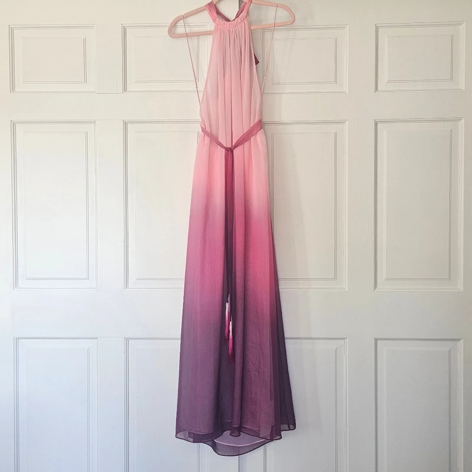 JONATHAN SIMKHAI Ombré Halter‎ Maxi Dress Pink Size Small - Image 6