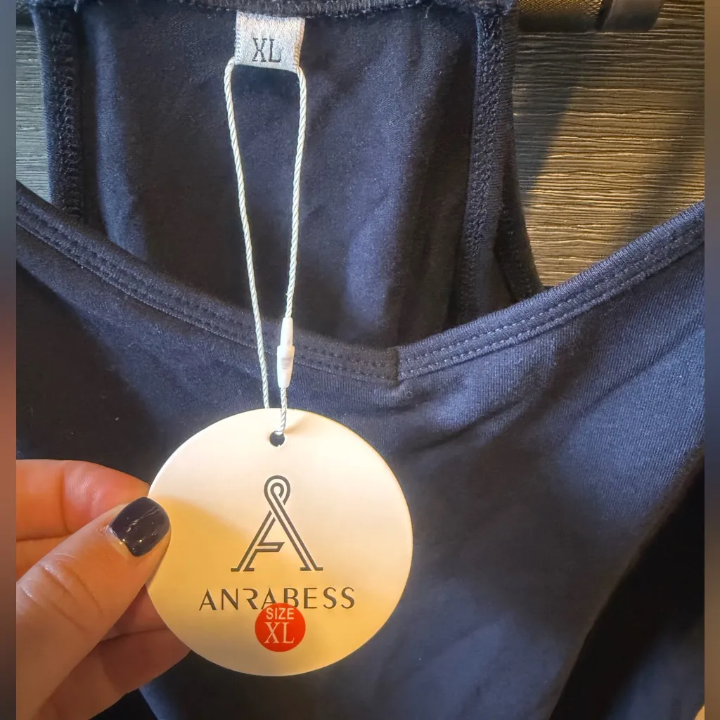 ANRABESS Athletic Dress Mini Romper Dress Size XL in Navy Blue - Image 7