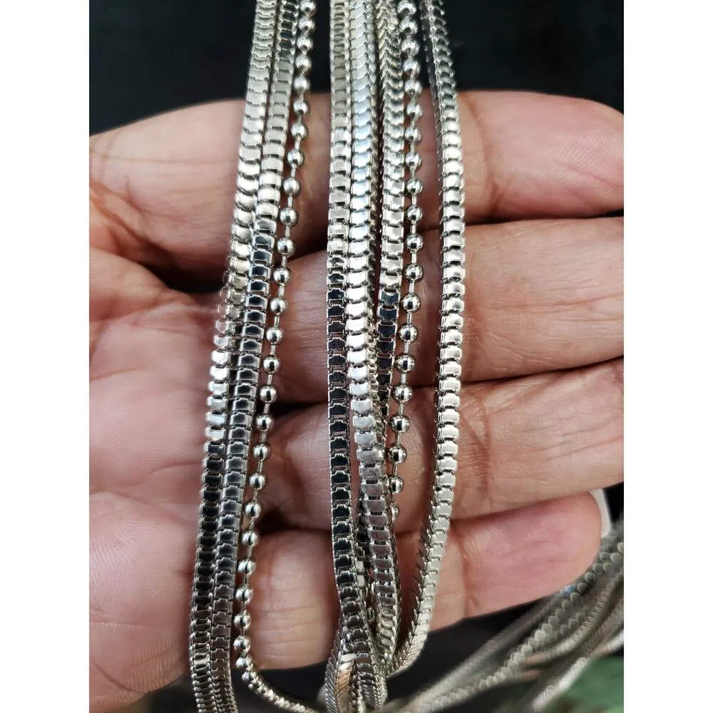 Womens Fashion Retro Silver Tone Multi Layered Chains Necklace Layered Jewelry - Image 4