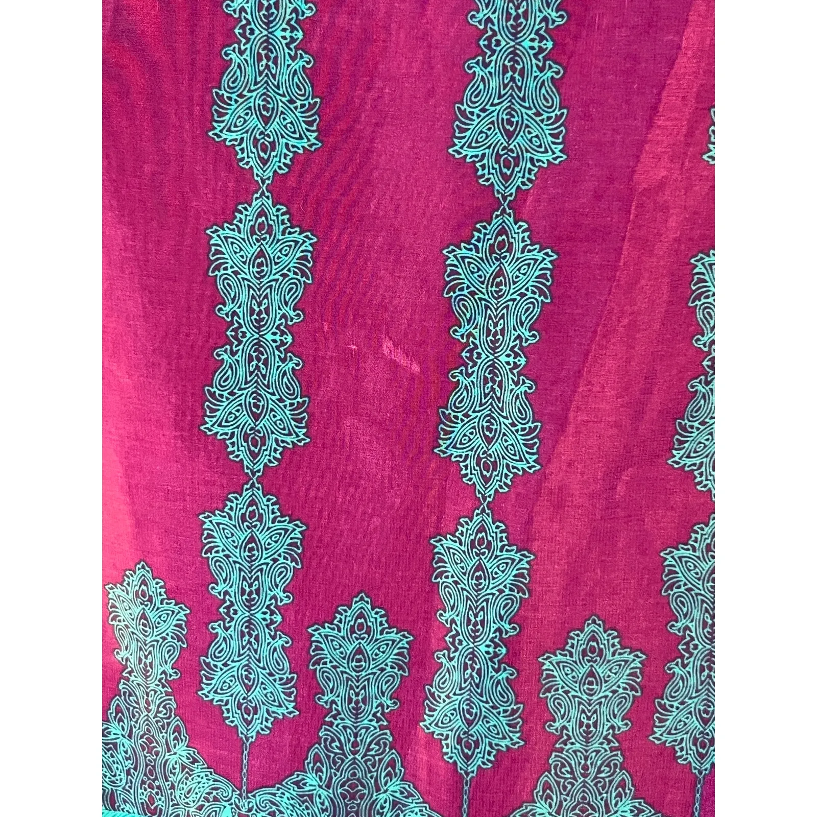 Fig and Flower Blouse Small Purple Indie Boho Rhinestones Dressy Artsy - Image 5