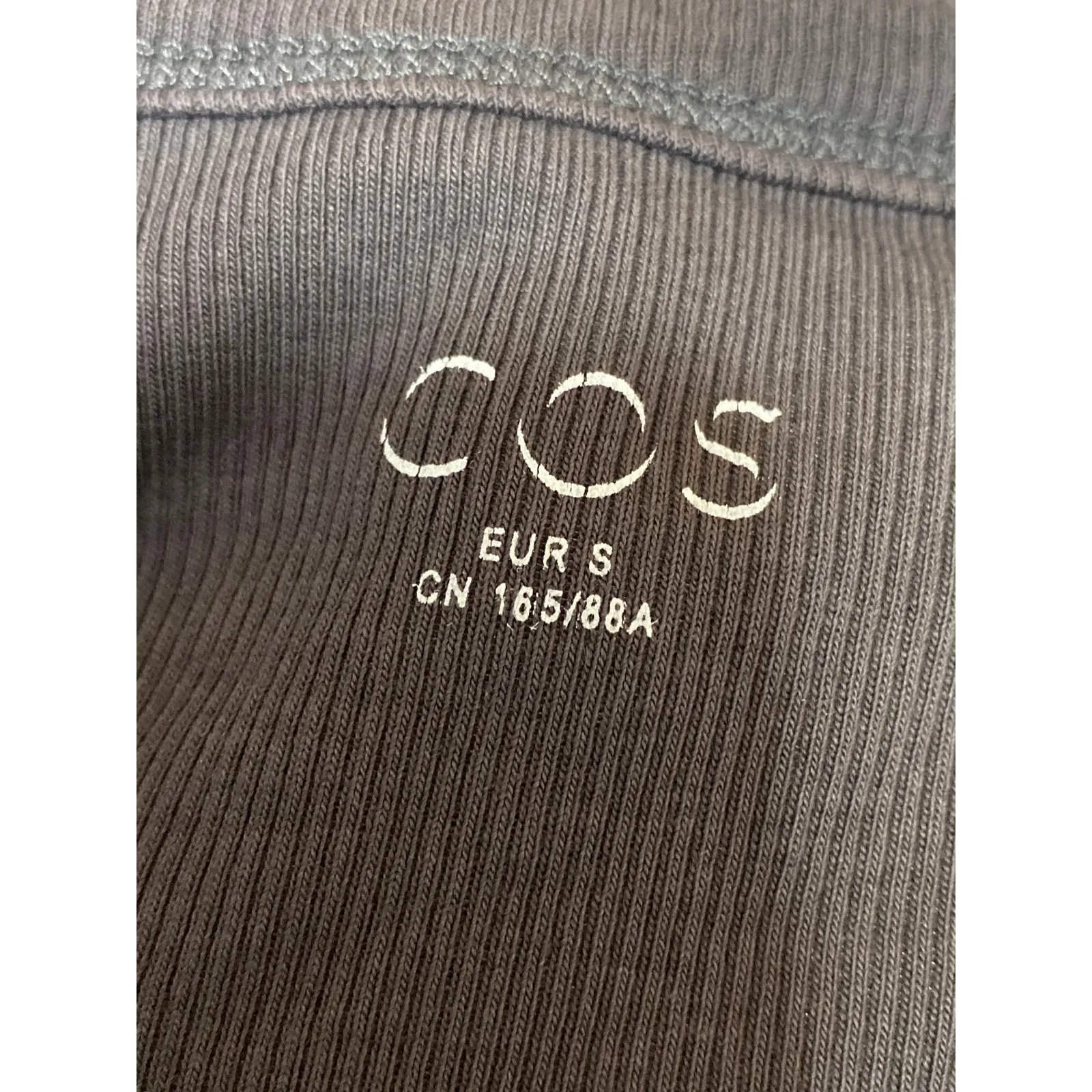 Cos Women's Brown  Ribbed Knit Crew Neck Sleeveless Midi Tank Bodycon Dress Sz S - Image 3