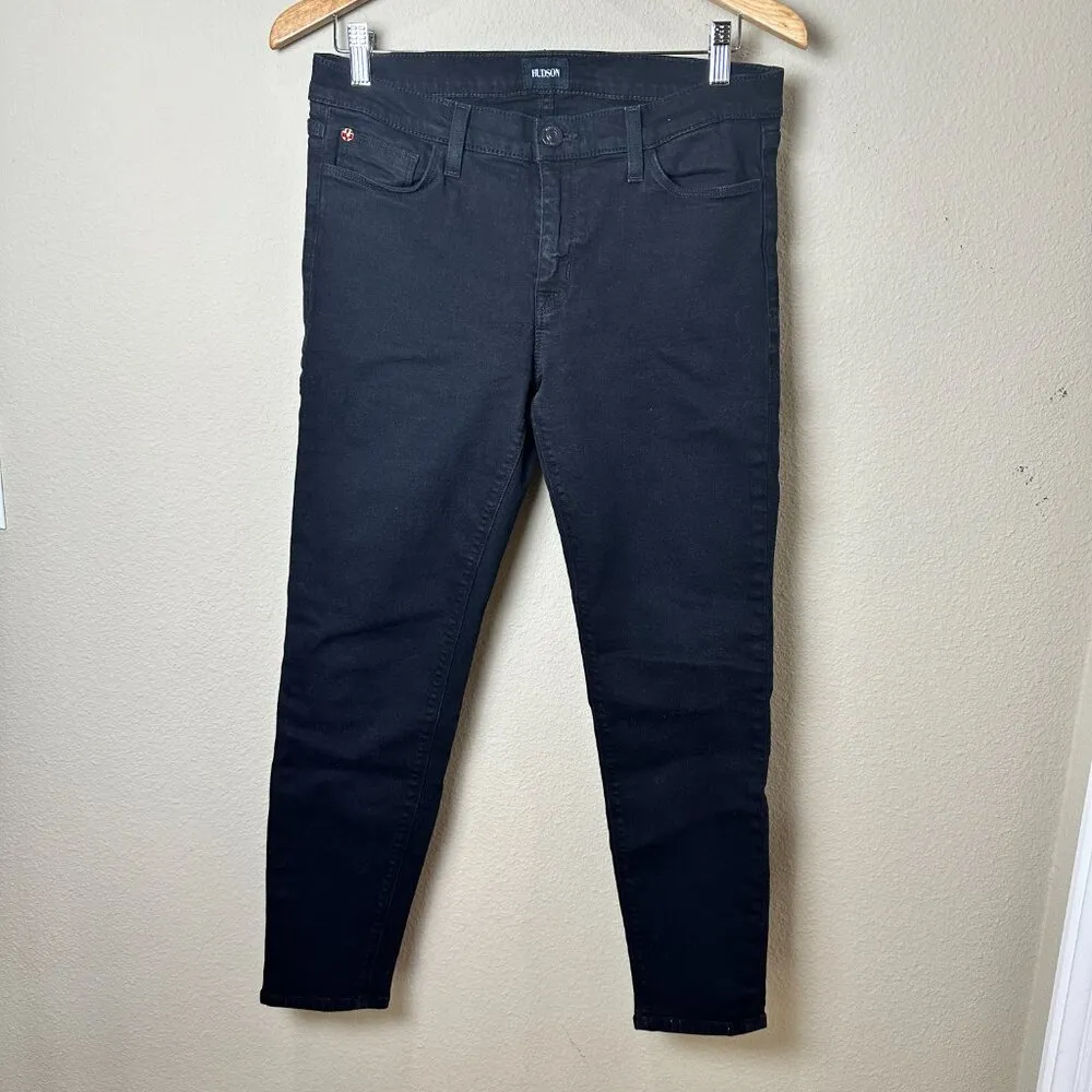 HUDSON Krista Super Skinny Crop Black Denim Jeans - Size 30 - Image 2