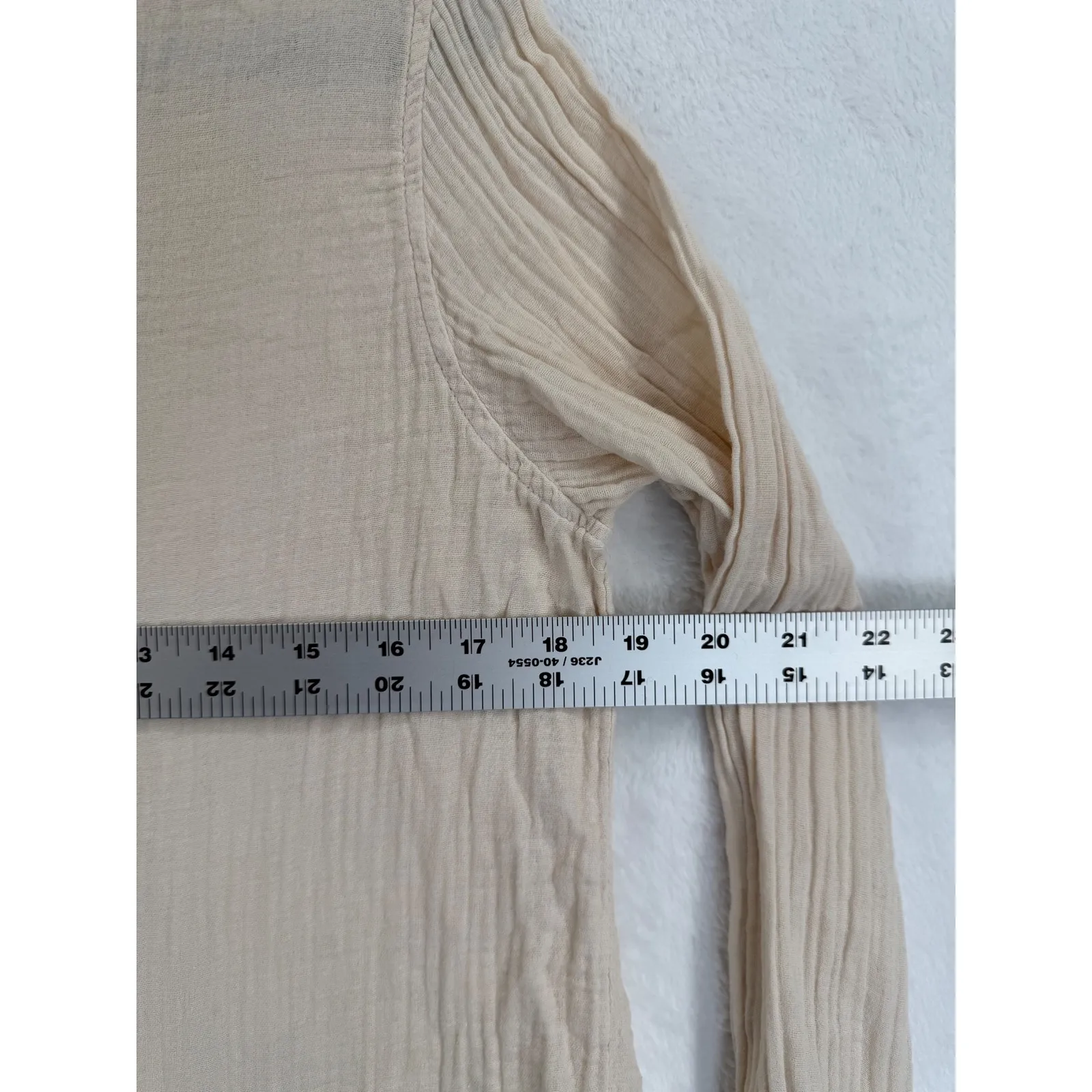 Xirena Women's Gauze Button Down‎ Shirt Top Made in USA Size S Tan - Image 2