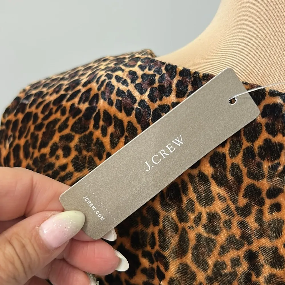J. Crew Leopard Print Velvet Wrap Dress - Image 8
