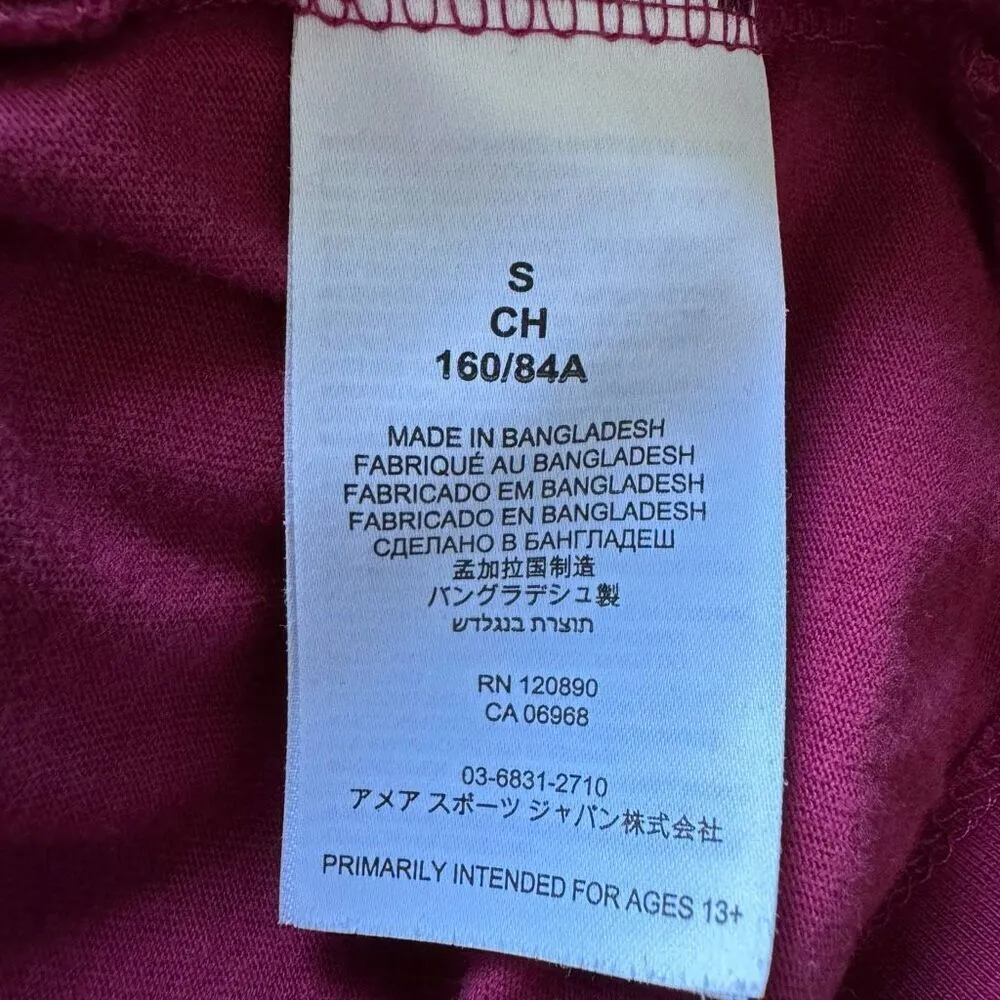 Wilson Athletic Women’s Burgundy Stitched Logo Baby Tee Size S Red - Image 7