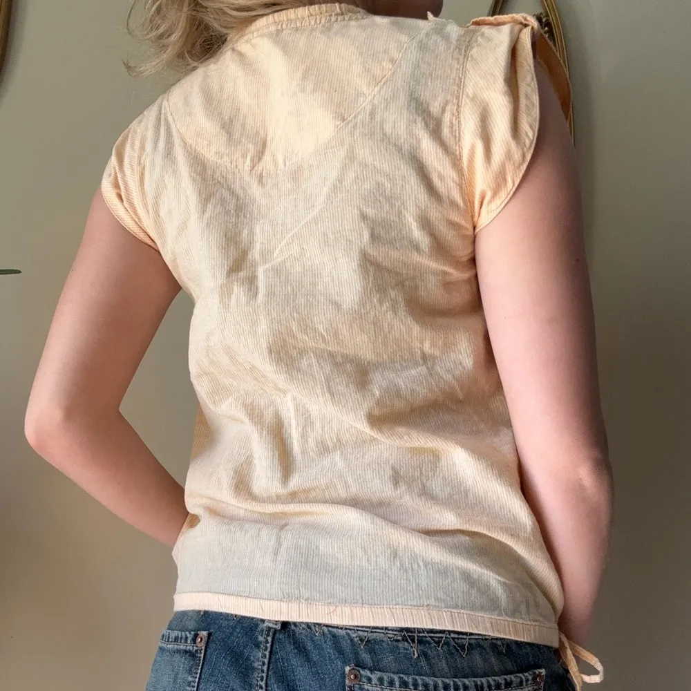 Beige Short Sleeve Blouse with Pocket - Image 4