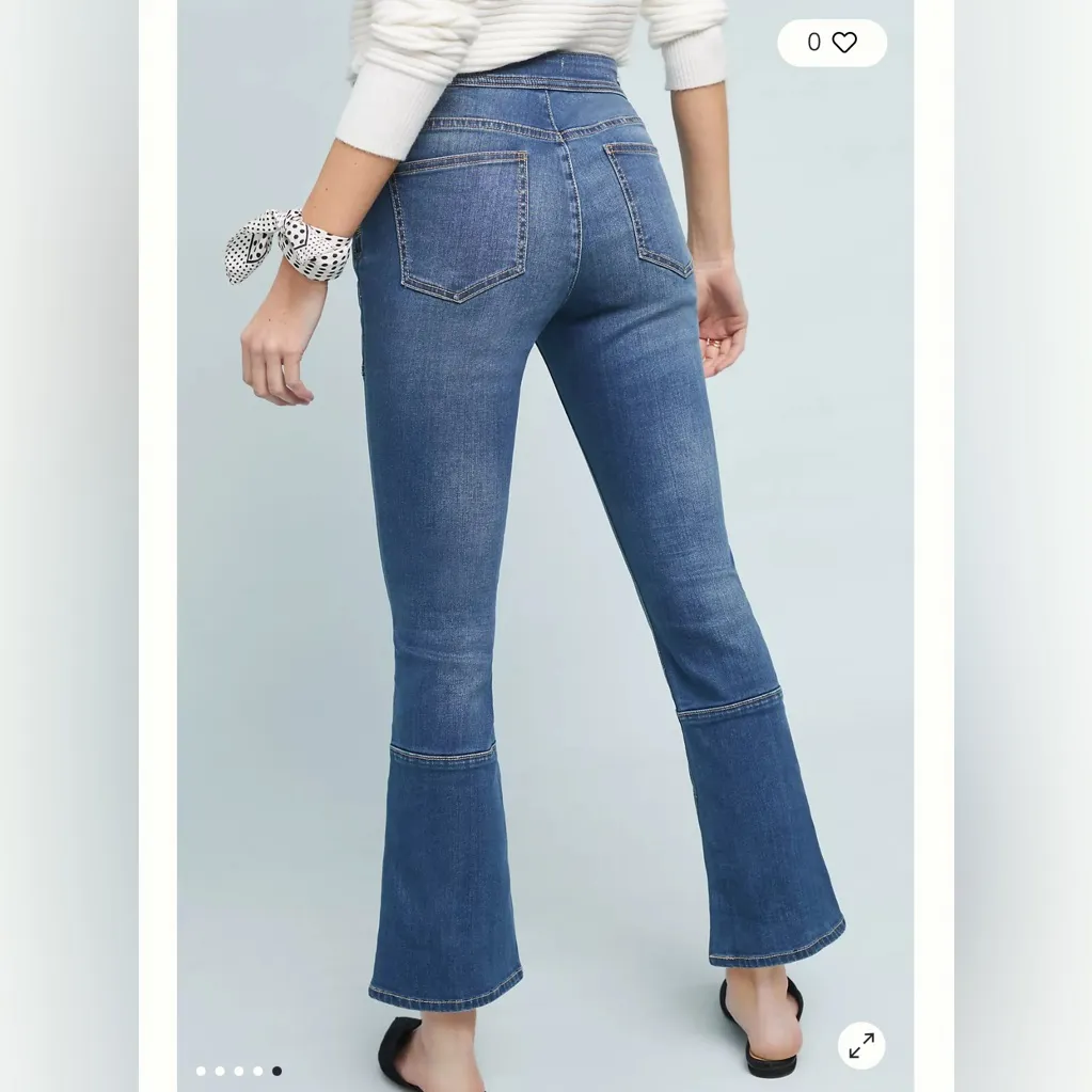 Pilcro Utility High-Rise Cropped Bootcut Pants Women's Blue Flared Jeans Size 27 - Image 5