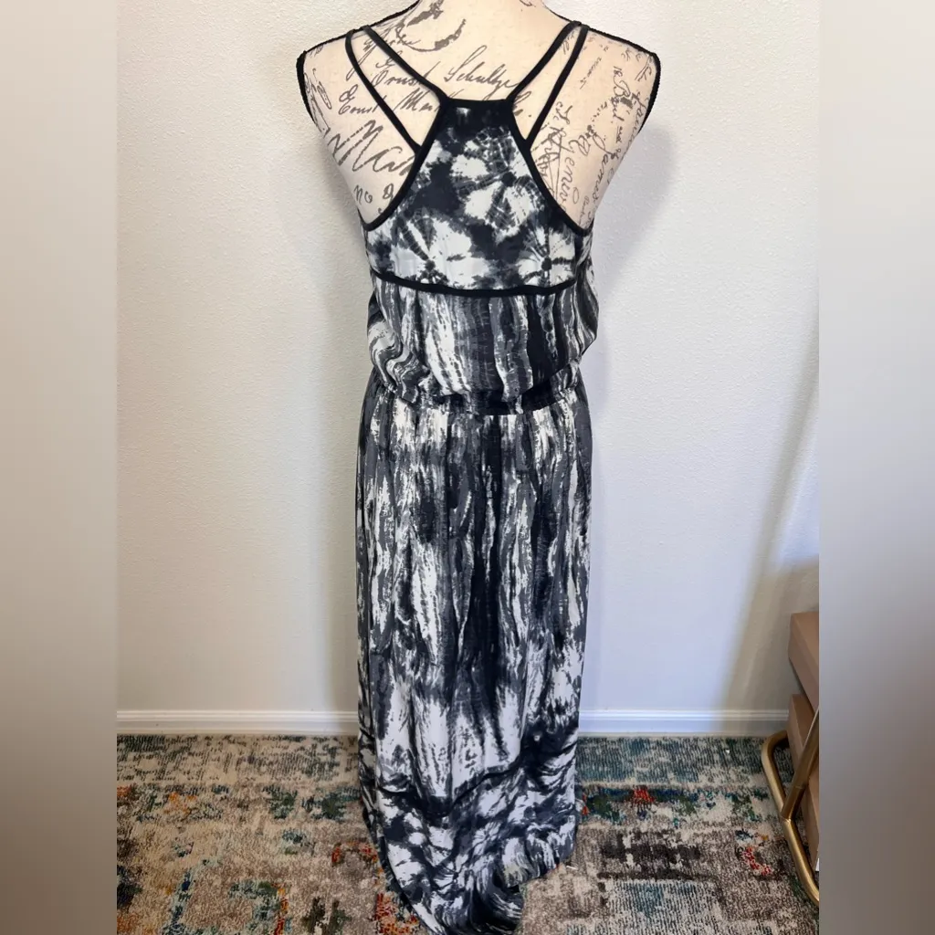 Suzi Chin by Maggy Boutique 100% Silk Maxi Dress Size 8 Black - Image 3